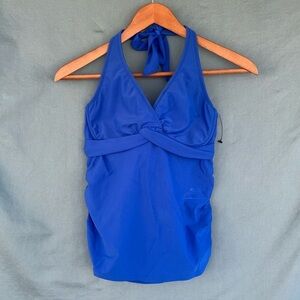 EUC ATHLETA Tara Halter Tankini Halter Top 32D/32DDT Blue